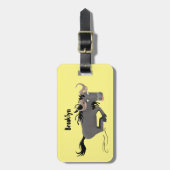 Funny wildebeest die de illustratie van de cartoon bagagelabel (Voorkant verticaal)