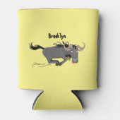 Funny wildebeest die de illustratie van de cartoon blikjeskoeler (Voorkant)