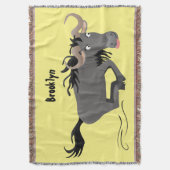 Funny wildebeest die de illustratie van de cartoon deken (Voorkant Verticaal)