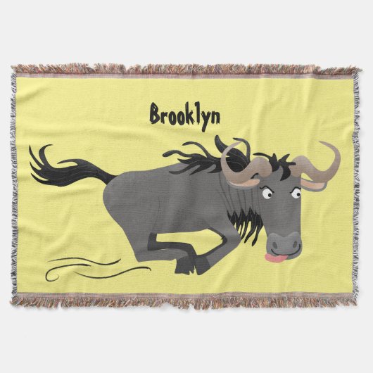 Funny wildebeest die de illustratie van de cartoon deken (Voorkant)