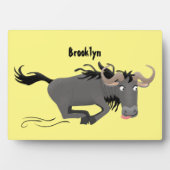 Funny wildebeest die de illustratie van de cartoon fotoplaat (voorkant)