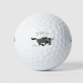 Funny wildebeest die de illustratie van de cartoon golfballen (Voorkant)