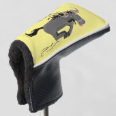 Funny wildebeest die de illustratie van de cartoon golfheadcover (3/4 voorkant)