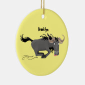 Funny wildebeest die de illustratie van de cartoon keramisch ornament (Rechts)