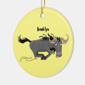 Funny wildebeest die de illustratie van de cartoon keramisch ornament (Links)