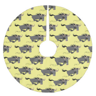 Funny wildebeest die de illustratie van de cartoon kerstboom rok