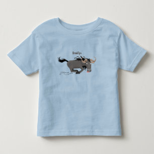 Funny wildebeest die de illustratie van de cartoon kinder shirts