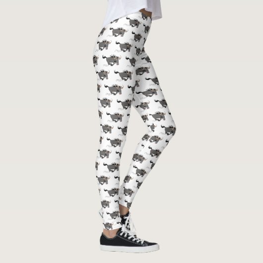 Funny wildebeest die de illustratie van de cartoon leggings (Rechts)