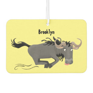 Funny wildebeest die de illustratie van de cartoon luchtverfrisser