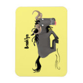Funny wildebeest die de illustratie van de cartoon magneet (Verticaal)