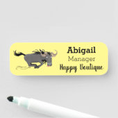 Funny wildebeest die de illustratie van de cartoon naamplaatje (In situ)