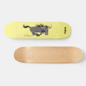 Funny wildebeest die de illustratie van de cartoon persoonlijk skateboard (Horizontaal)