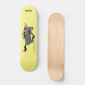 Funny wildebeest die de illustratie van de cartoon persoonlijk skateboard (Voorkant)