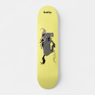 Funny wildebeest die de illustratie van de cartoon persoonlijk skateboard