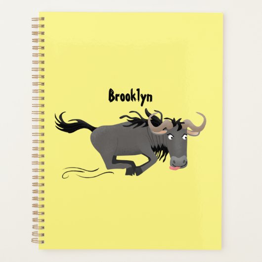 Funny wildebeest die de illustratie van de cartoon planner (Voorkant)