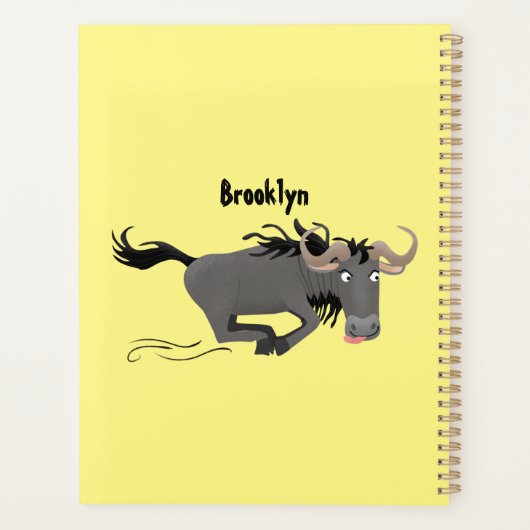 Funny wildebeest die de illustratie van de cartoon planner (Achterkant)