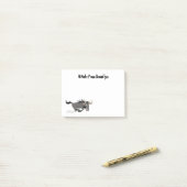 Funny wildebeest die de illustratie van de cartoon post-it® notes (Op bureau)