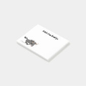 Funny wildebeest die de illustratie van de cartoon post-it® notes (Schuin)
