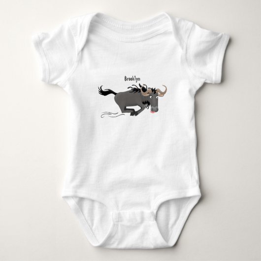Funny wildebeest die de illustratie van de cartoon romper (Voorkant)