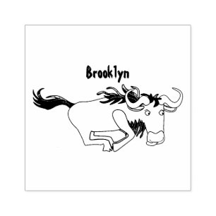 Funny wildebeest die de illustratie van de cartoon rubberstempel