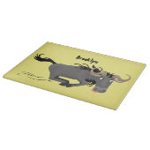 Funny wildebeest die de illustratie van de cartoon snijplank (Hoek)