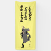 Funny wildebeest die de illustratie van de cartoon spandoek (Verticaal)