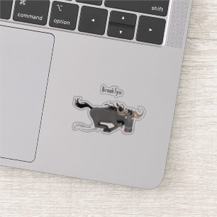 Funny wildebeest die de illustratie van de cartoon sticker