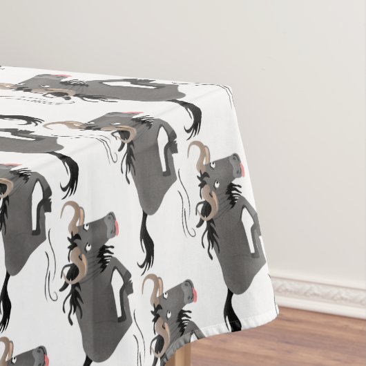 Funny wildebeest die de illustratie van de cartoon tafelkleed (Voorbeeld)