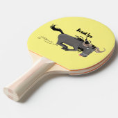 Funny wildebeest die de illustratie van de cartoon tafeltennisbatje (Voorkant Gekanteld)