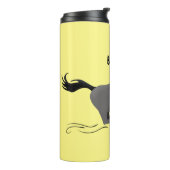 Funny wildebeest die de illustratie van de cartoon thermosbeker (Gedraaid links)