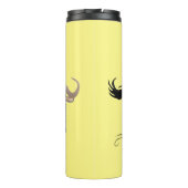 Funny wildebeest die de illustratie van de cartoon thermosbeker (Achterkant)