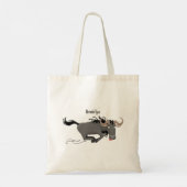 Funny wildebeest die de illustratie van de cartoon tote bag (Achterkant)
