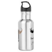 Funny wildebeest die de illustratie van de cartoon waterfles  (Achterkant)