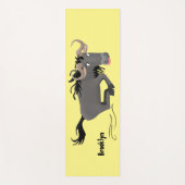 Funny wildebeest die de illustratie van de cartoon yogamat (Voorkant)