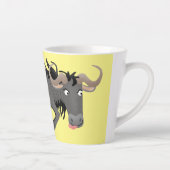 Funny wildebeest running cartoon illustration latte mok (Rechts)
