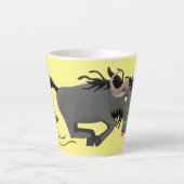 Funny wildebeest running cartoon illustration latte mok (Voorkant)