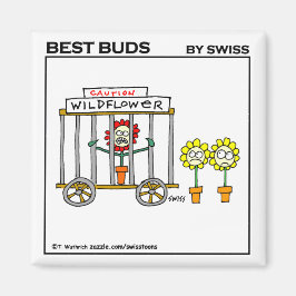 Funny Wildflower Cartoon Art Wild Crazy Humoriss Magneet