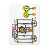 Funny Wildflower Cartoon Crazy Wild Flower Magneet (Verticaal)