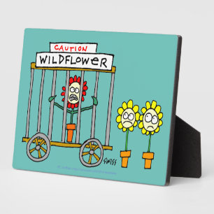 Funny Wildflower Cartoon Kantoor Desk Fotoplaat