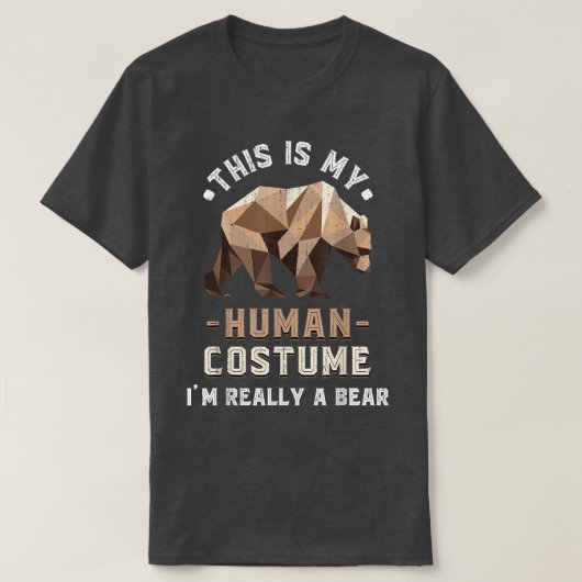 Funny Wildlife Animal Lover Human Costume Grizzly  T-shirt (Design voorkant)
