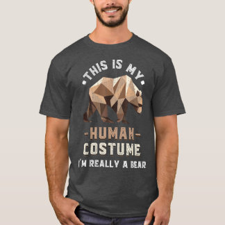 Funny Wildlife Animal Lover Human Costume Grizzly T-shirt