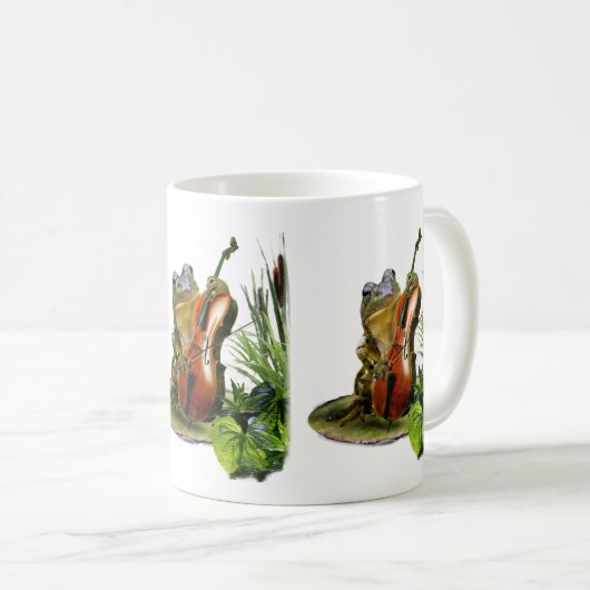 Funny wildlife mok met cello's die kikker spelen (Voorkant rechts)