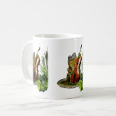 Funny wildlife mok met cello's die kikker spelen (Voorkant links)