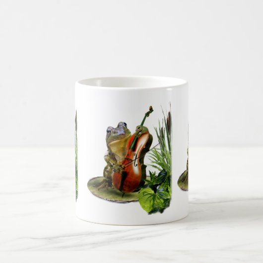 Funny wildlife mok met cello's die kikker spelen (Center)