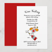 Funny Wine Aficionado Birthday Party Invitations Kaart (Voorkant / Achterkant)