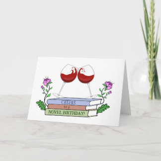Funny Wine and Book Lover Verjaardags Kaart