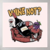 Funny Wine and Grapes Poster (Voorkant)