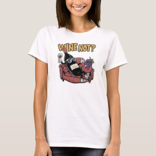 Funny Wine and Grapes T-shirt (Voorkant)