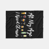 Funny Wine Beer Tail Lover At My Age I Need Gles Fleece Deken (Voorkant (Horizontaal))