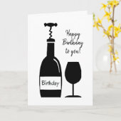 Funny Wine Birthday Humor Age Gezegde Kaart (Gele Bloem)